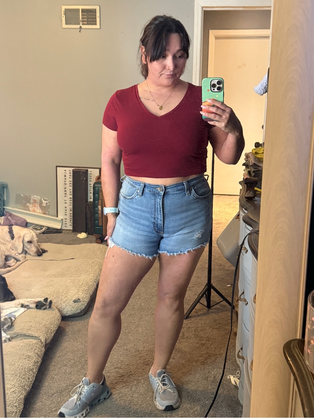 wild fable Red V-Neck Cropped Tee- XL